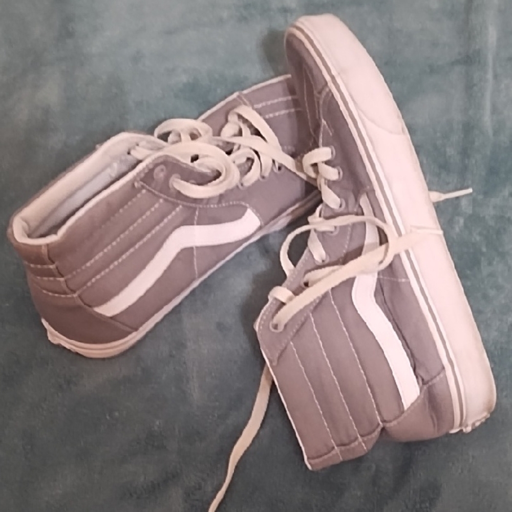 Vans Gray and White High-Top Sneakers